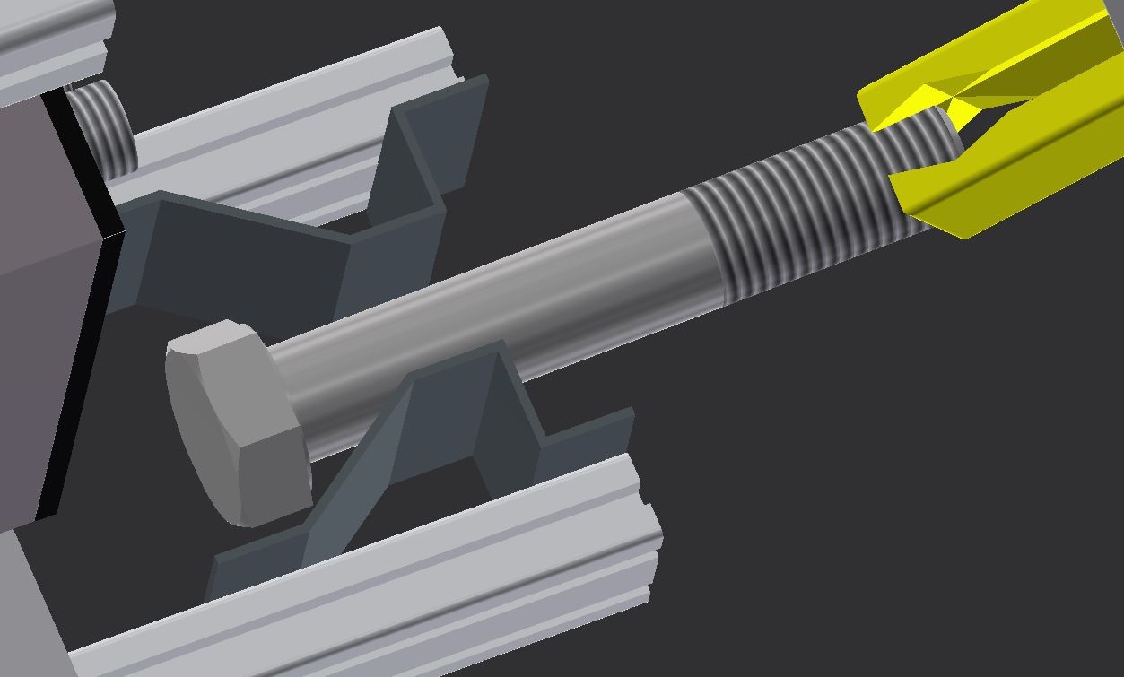 The funnel to hold the bolt at the end of the process